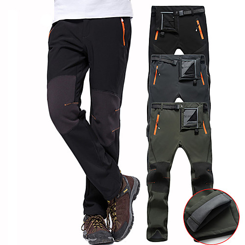 

Men's Hiking Pants Trousers Softshell Pants Winter Outdoor Thermal Warm Waterproof Windproof Fleece Lining Fleece Pants / Trousers Bottoms Black Army Green Gray Skiing Camping / Hiking Hunting S M L