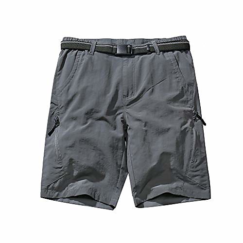 

mens casual hiking shorts elastic waist lightweight water resistant quick dry cargo outdoor fishing hiking summer shorts #6095-grey,29