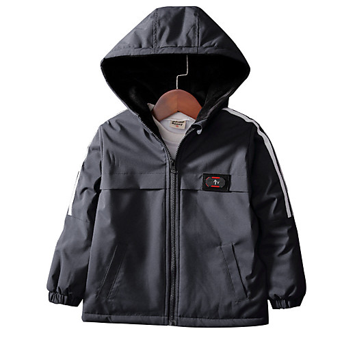 

Boys' Hiking Windbreaker Hiking Fleece Jacket Winter Outdoor Patchwork Thermal Warm Waterproof Windproof Breathable Winter Jacket Top Hunting Fishing Climbing Black Red / Kid's