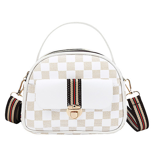 

Women's Bags PU Leather Crossbody Bag Pattern / Print Geometic Daily 2021 Handbags MessengerBag White Blue Yellow