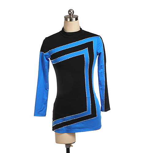 

Figure Skating Dress Women's Girls' Ice Skating Dress Black / Blue Spandex High Elasticity Training Competition Skating Wear Crystal / Rhinestone Long Sleeve Ice Skating Figure Skating / Kids