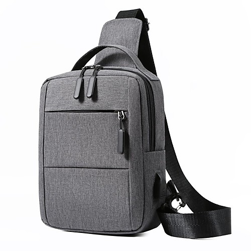 

Men's Bags Sling Shoulder Bag Chest Bag Solid Colored Solid Color Daily Going out MessengerBag Black Grey Black Blue Sky Blue