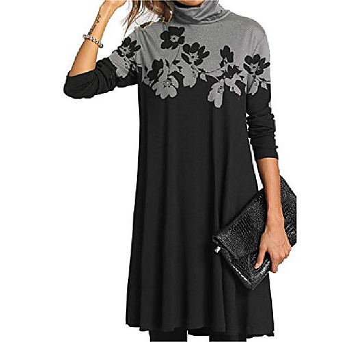 

Women's Shift Dress Knee Length Dress Multi-Color Black stripes blue stripes Color stripes Cashew flowers Five-color flower Abstract face Gradient color-gray Gradient color-blue Flower-grey Long