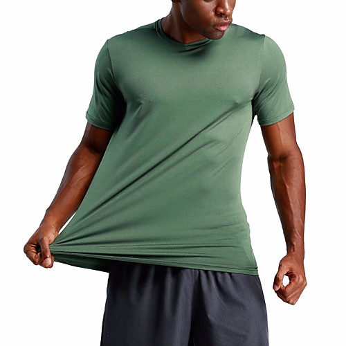 

UABRAV Men's Short Sleeve Running Shirt Tee Tshirt Top Quick Dry Moisture Wicking Sweat Out Fitness Gym Workout Running Walking Jogging Sportswear Solid Colored Dark Grey Blue Army Green Aquamarine