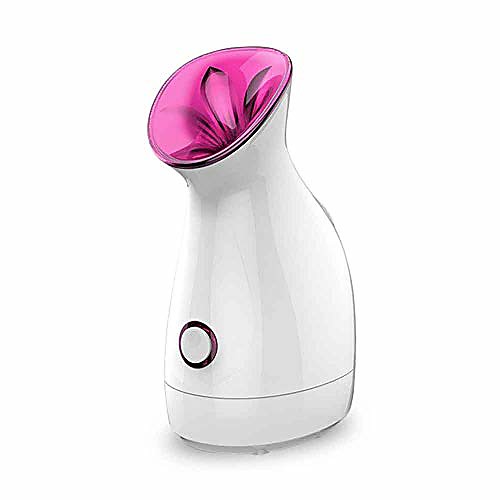 

ironic facial steamer for pores warm mist and aromatherapy diffuser moisturizing sprayer face humidifier hydration system home sauna spa (gold/red),red