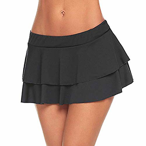 

womens fashion club low-waisted sexy mini sleepwear skirt (black,l)