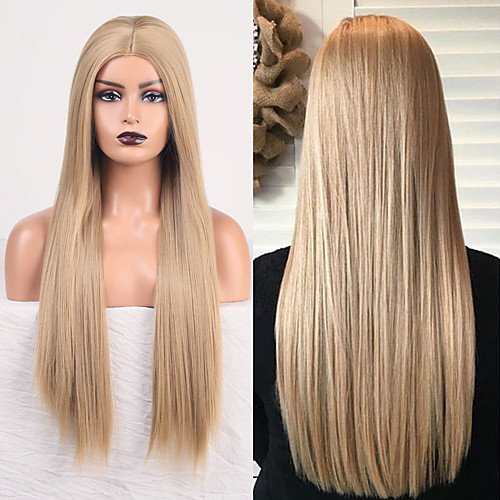 

Cosplay Costume Wig Synthetic Wig Straight Natural Straight Middle Part Wig Royal Blue Synthetic Hair Women's Odor Free Fashionable Design Soft Blue
