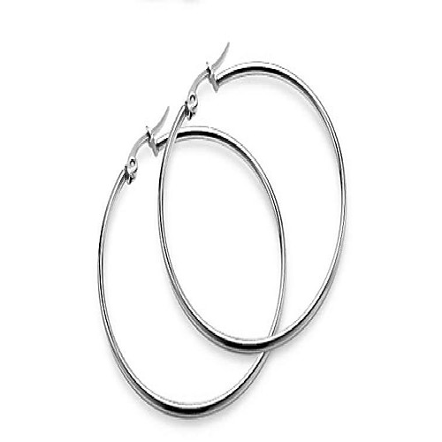

- surgical stainless steel hoop earrings for women & girls | stainless steel high polish finish 70mm diameter