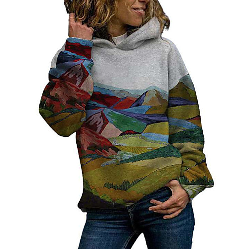 

Women's Pullover Hoodie Sweatshirt Graphic Christmas Daily Casual Christmas Hoodies Sweatshirts Blue Green Brown