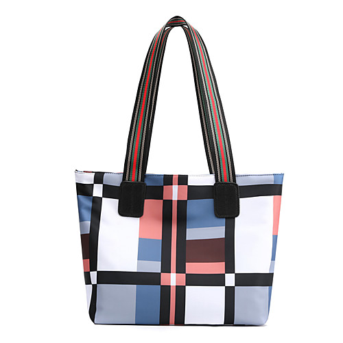 

Women's Bags Polyester Synthetic Top Handle Bag Pattern / Print Zipper Daily Outdoor Handbags Baguette Bag White Black Blue Blushing Pink