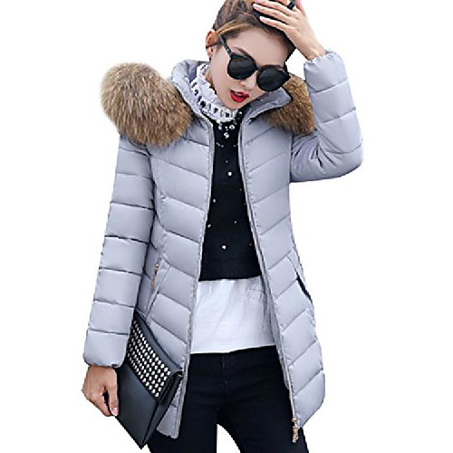 

winter down jacket for women hooded parka puffer jacket grey m