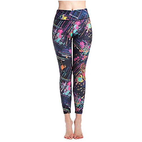 

women's galaxy fireworks painting print active yoga leggings pants colorful-l