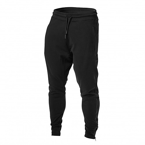 

Men's Sweatpants Jogger Pants Pure Color Zipper Cotton Solid Color Sport Athleisure Pants / Trousers Bottoms Breathable Soft Comfortable Exercise & Fitness Everyday Use Daily Fitness Exercising