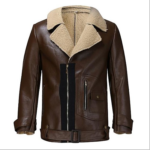 

raf aviator bomber real shearling real sheepskin brown leather jacket (2xl)