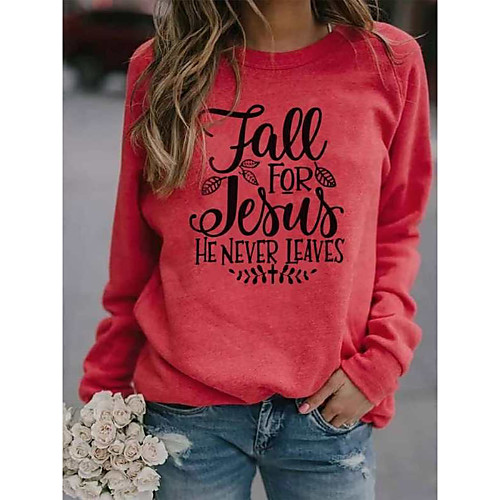 

Women's Pullover Sweatshirt Graphic Text Letter Monograms Daily Casual Hoodies Sweatshirts Red Orange Khaki