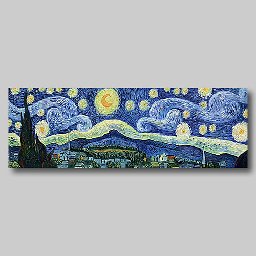 

Hand Painted Van Gogh Museum Quality Oil Painting - Abstract Landscape Starry Night Modern Large Rolled Canvas