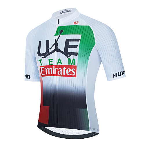 

21Grams Men's Short Sleeve Cycling Jersey Green Gradient Bike Jersey Top Mountain Bike MTB Road Bike Cycling Breathable Quick Dry Sports Clothing Apparel / Stretchy / Athletic