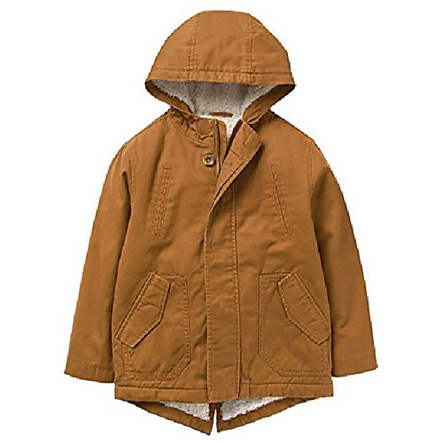 

boys' toddler long sleeve sherpa lined utility jacket, tan, 2t