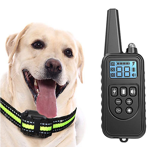 

Dog Training Shock Collar LCD Electric Dog Pets Reflective Trainer Anti Bark Rechargable Behaviour Aids Obedience Training For Pets