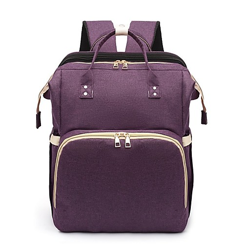 

Women's Oxford Cloth Special Material Diaper Bag Commuter Backpack Large Capacity Lightweight Zipper Solid Color Sports & Outdoor Daily Backpack Black Blue Purple Orange Green