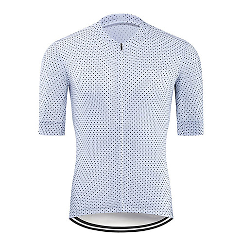 

21Grams Men's Short Sleeve Cycling Jersey White Black Bike Jersey Top Mountain Bike MTB Road Bike Cycling UV Resistant Breathable Quick Dry Sports Clothing Apparel / Stretchy