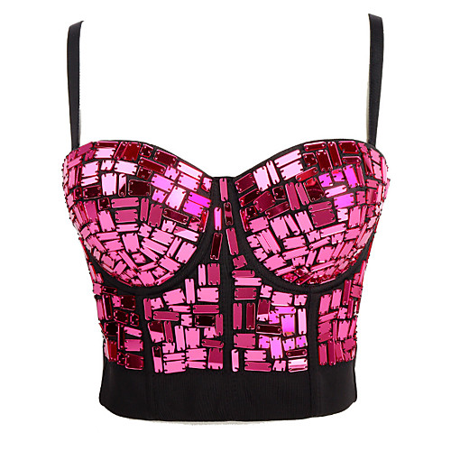 

Dance Costumes Bra Glitter Women's Party Performance Sleeveless Lycra