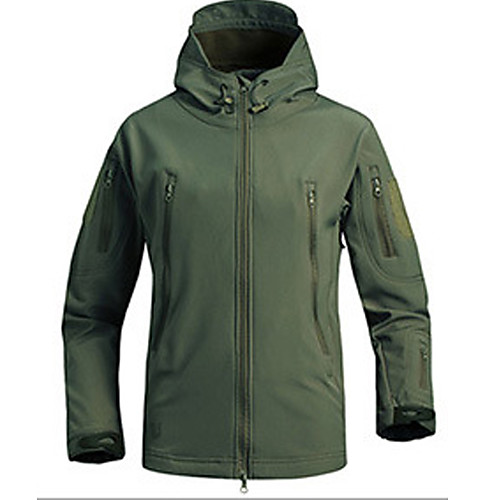 

Men's Hiking Fleece Jacket Outdoor Thermal Warm Waterproof Windproof Wearproof Fall Winter Spring Camo Coat Top Polyester Camping / Hiking Hunting Fishing Python Black Black Camouflage