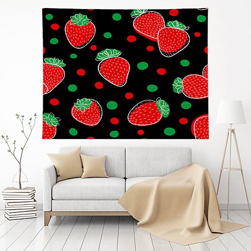 

Wall Tapestry Art Decor Blanket Curtain Picnic Tablecloth Hanging Home Bedroom Living Room Dorm Decoration Polyester Plant Modern Strawberry Pattern