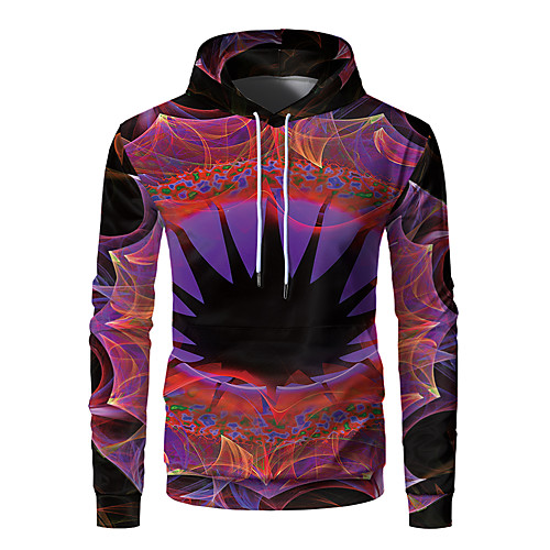 

Men's Pullover Hoodie Sweatshirt Graphic 3D Front Pocket Daily Weekend 3D Print 3D Print Hoodies Sweatshirts Purple
