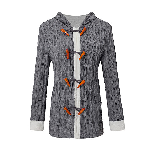 

Women's Solid Colored Basic Fall & Winter Jacket Long Daily Long Sleeve Cotton Blend Coat Tops White