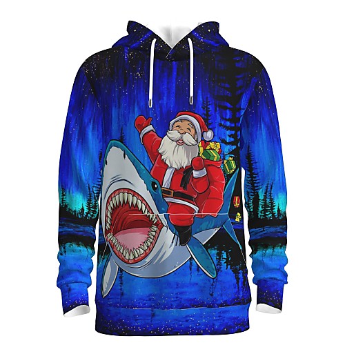 

Men's Pullover Hoodie Sweatshirt Print Graphic 3D Front Pocket Christmas Daily 3D Print 3D Print Christmas Hoodies Sweatshirts Blue