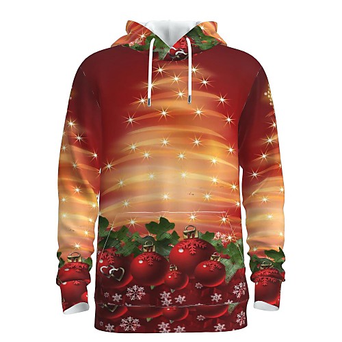 

Men's Pullover Hoodie Sweatshirt Print Graphic 3D Front Pocket Christmas Daily 3D Print 3D Print Christmas Hoodies Sweatshirts Wine