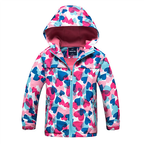 

Girls' Softshell Jacket Hiking Windbreaker Winter Outdoor Patchwork Thermal Warm Waterproof Windproof Breathable Winter Jacket Top Hunting Fishing Climbing Pink / Kid's