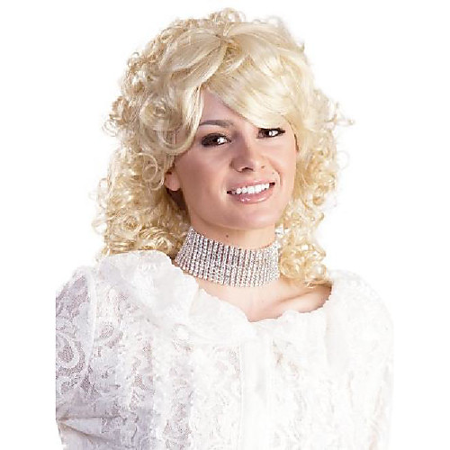 

dolly parton country singer women's 1980s enigma costume wig - blonde, one size