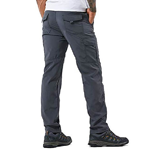 

men's outdoor hiking pants lightweight and thick fleece cargo climbing camping ski trousers (105 thin grey, m)