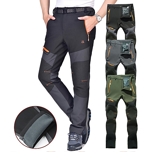 

Men's Hiking Pants Trousers Softshell Pants Winter Outdoor Thermal Warm Waterproof Windproof Insulated Fleece Pants / Trousers Bottoms Dark Grey Black Army Green Light Grey Camping / Hiking Hunting