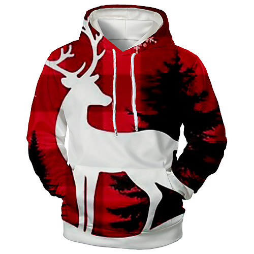 

Men's Pullover Hoodie Sweatshirt Print Graphic 3D Front Pocket Christmas Daily 3D Print 3D Print Christmas Hoodies Sweatshirts Red
