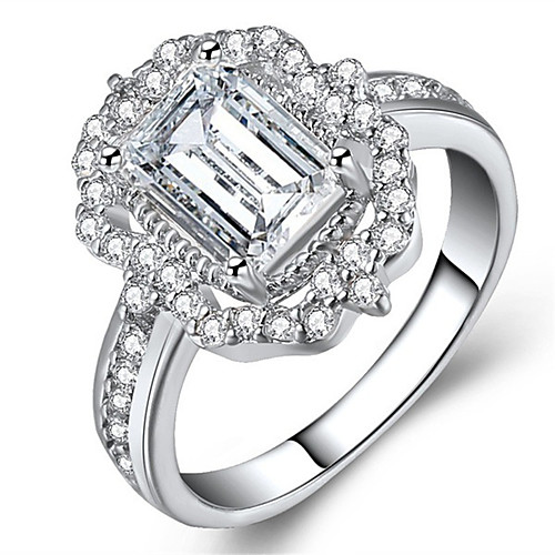 

Ring Gold Silver Rhinestone Alloy Elegant Fashion 1pc 6 7 8 9 / Women's