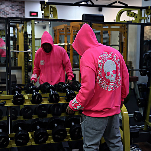 

Men's Hoodie Pullover Pure Color Front Pocket Hoodie Cotton Letter Printed Sport Athleisure Hoodie Top Long Sleeve Thermal Breathable Warm Soft Comfortable Exercise & Fitness Everyday Use Daily