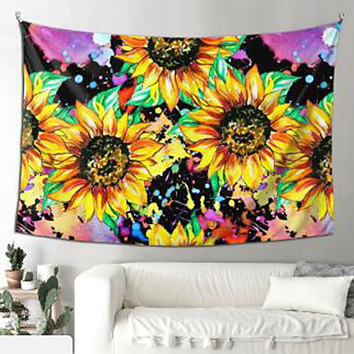 

Wall Tapestry Art Deco Blanket Curtain Picnic Table Cloth Hanging Home Bedroom Living Room Dormitory Decoration Polyester Fiber Plant Series Modern Sunflower