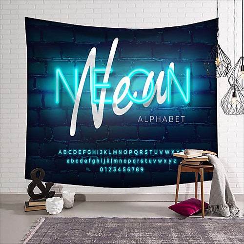 

Wall Tapestry Art Deco Blanket Curtain Picnic Table Cloth Hanging Home Bedroom Living Room Dormitory Decoration Polyester Fiber Novelty Modern Neon English Letters