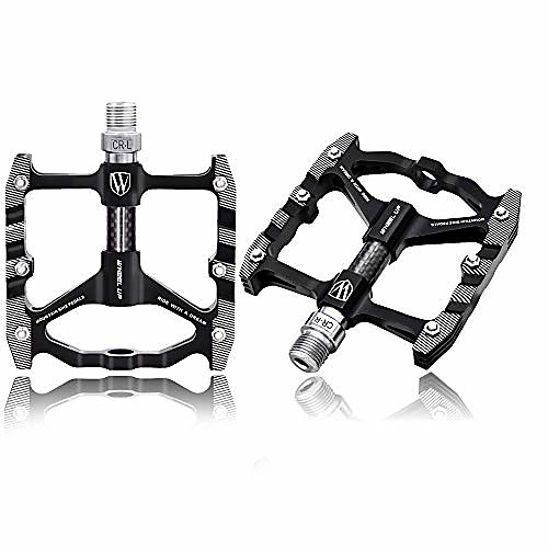 

mtb bike pedals, 3 sealed bearing cycling non-slip bicycle pedals, ultralight aluminum alloy 9/16 road bmx pedals flat platform pedal