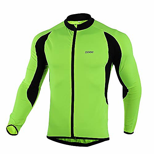 

men's thermal cycling jersey mtb bike jacket for cool weather (s, green)