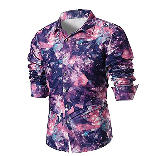 

Men's Shirt 3D Print Florals Long Sleeve Dailywear Tops Photo Color