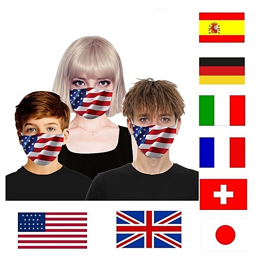 

outdoor mouth shield washable and reusable american flag polyester covers