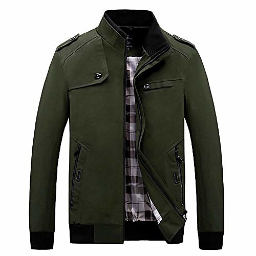 

kstare men casual jacket lightweight outdoor slim fit spring fall hiking running windbreaker overcoat tops m-4xl army green