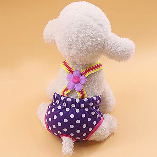 

pet dot physiological pants with flower underwear for dog teddy bichon purple 6 birthday