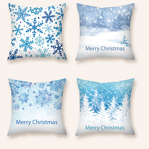 

Cushion Cover 4PCS Christmas Party Decoration Christmas Gift Short Plush Soft Decorative Square Throw Pillow Cover Cushion Case Pillowcase for Sofa Bedroom 45 x 45 cm (18 x 18 Inch) Superior Quality