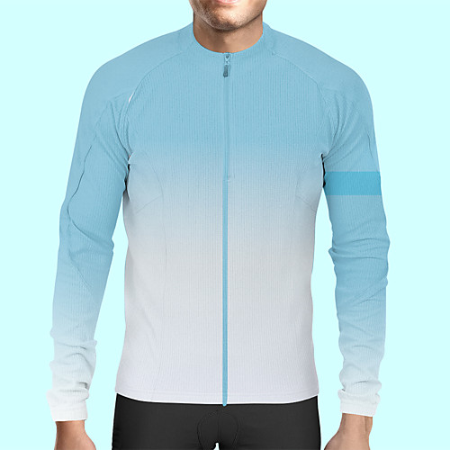 

CAWANFLY Men's Long Sleeve Cycling Jersey Blue / White Bike Jersey Top Mountain Bike MTB Road Bike Cycling Quick Dry Sports Clothing Apparel / Stretchy