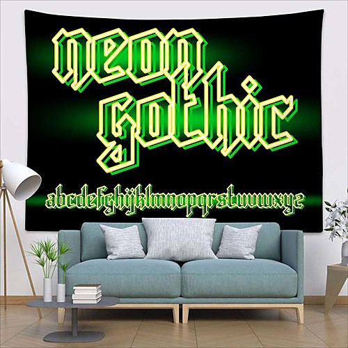 

Wall Tapestry Art Deco Blanket Curtain Picnic Table Cloth Hanging Home Bedroom Living Room Dormitory Decoration Polyester Fiber Still Life Modern Neon Light Green English